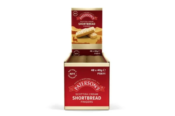 Paterson’s Scottish Cream Shortbread Twin Finger Mini Pack - Individually Wrapped Biscuits - 40g (Box of 48) - Image 2